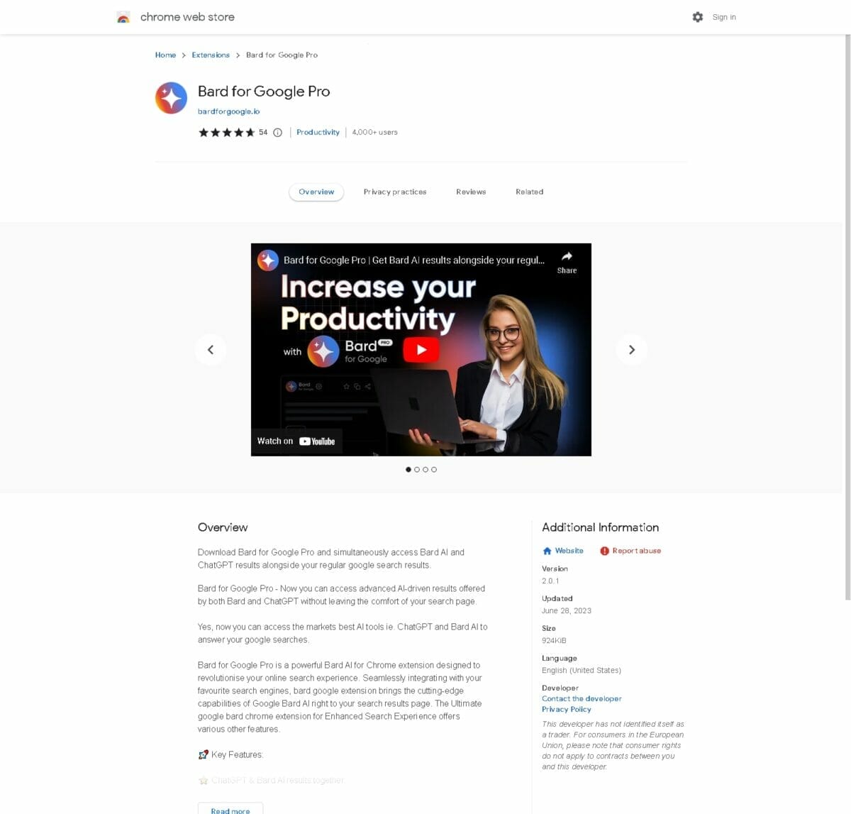 Bard for google pro